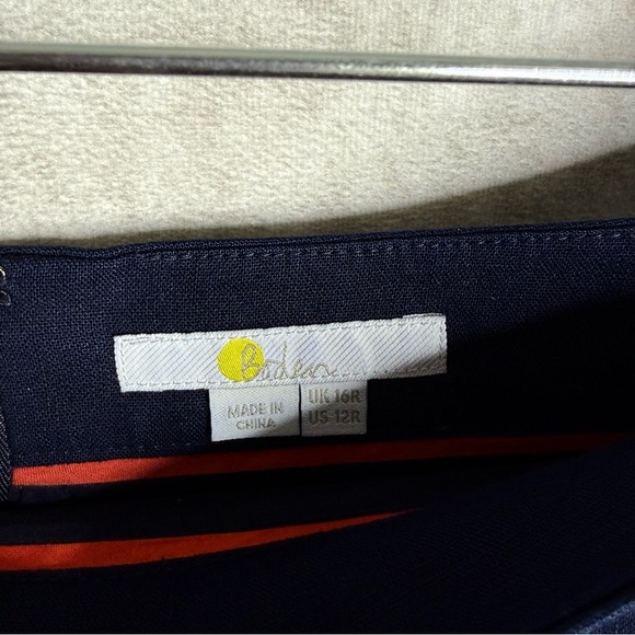 Boden Brooke Embroidered Floral A-Line Linen Cotton Blend Skirt In Blue US Sz 12 - Picture 4 of 8